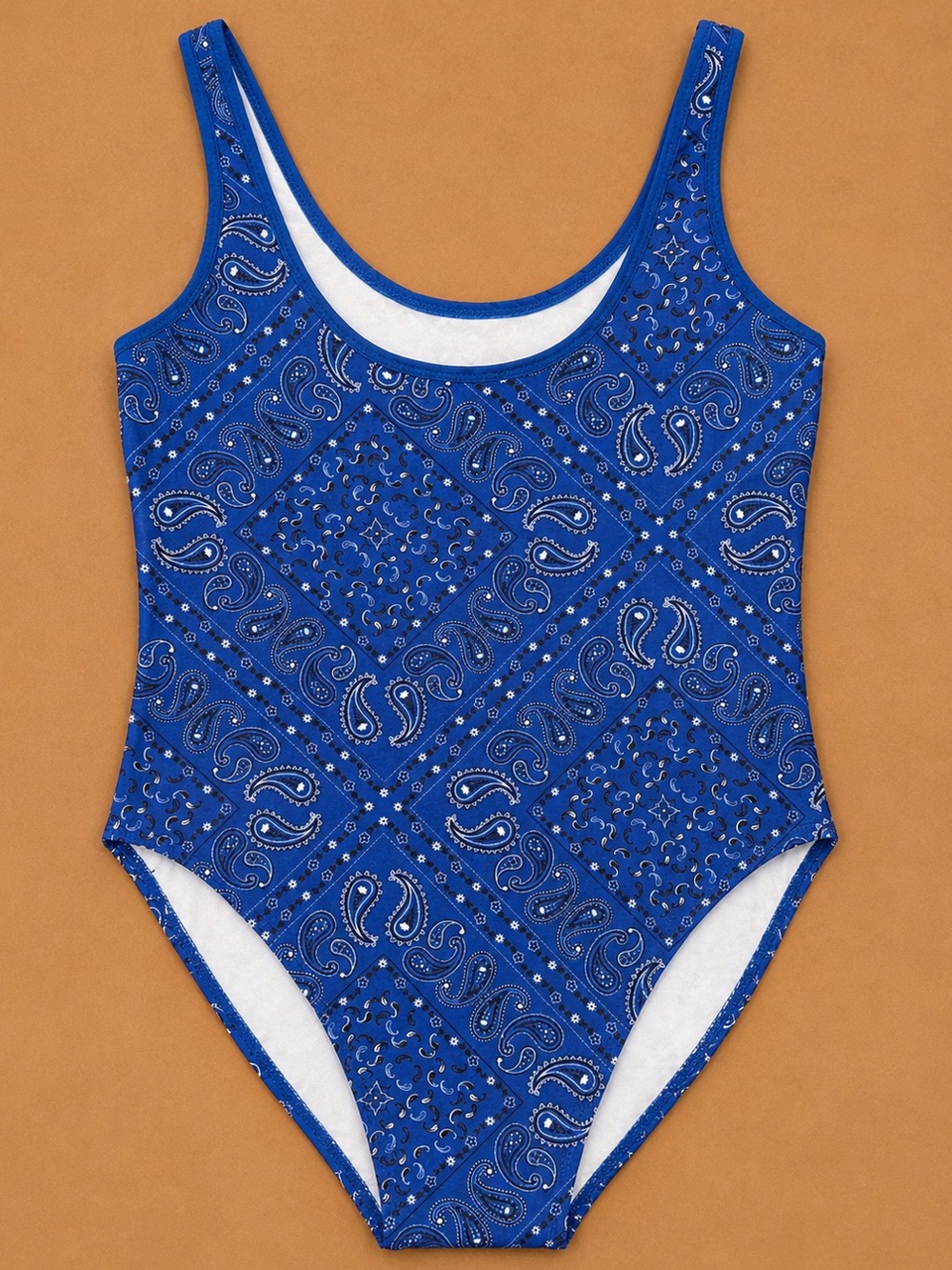 Classic Blue Paisley Tank Bodysuit